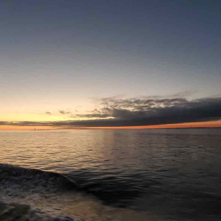 Sunsetting as we head offshore